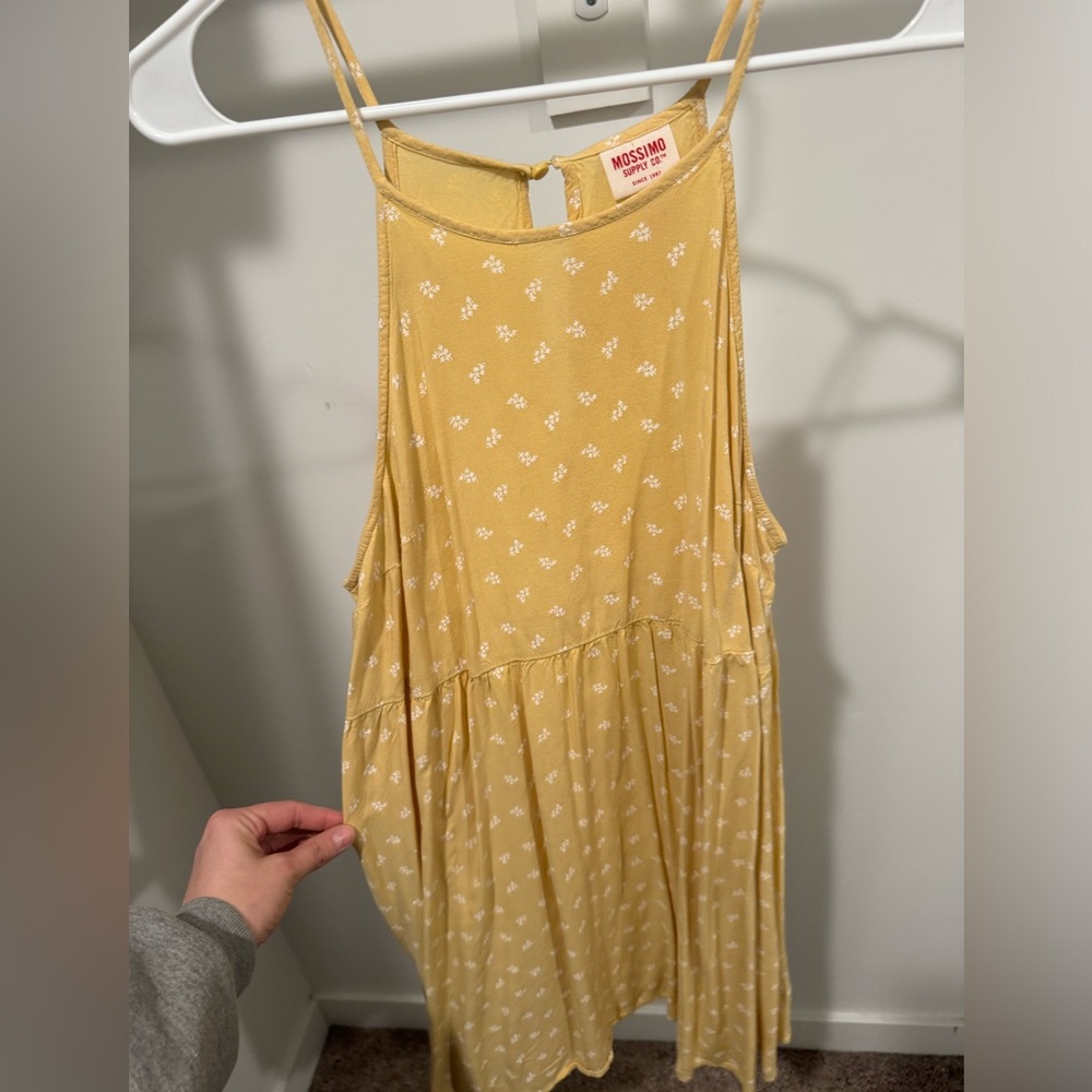 Mossimo Supply Company Target pale yellow white floral mid length halter dress